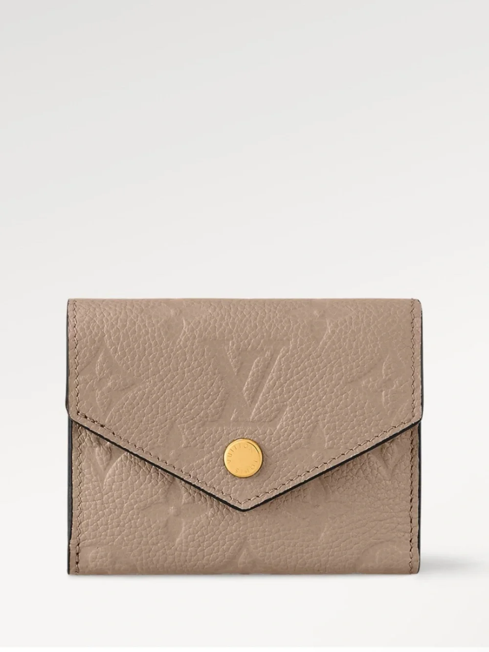 Louis Vuitton Turtledove Pebbled Envelope Wallet with Gold Button